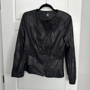 Renuar Black Moto Jacket Asymmetrical Zipper